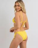 Kaiami Women's Lara Triangle Bikini Top in Yellow | Size 14