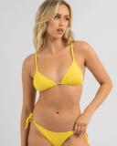 Kaiami Women's Lara Triangle Bikini Top in Yellow | Size 14