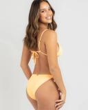 Kaiami Women's Lara Triangle Bikini Top in Yellow | Size 14