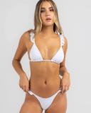 Kaiami Women's Mariah Frill Bikini Top in White | Size 14