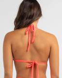 Kaiami Women's May Knot Sliding Triangle Bikini Top in Coral | Size 16