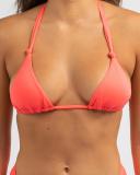 Kaiami Women's May Knot Sliding Triangle Bikini Top in Coral | Size 16