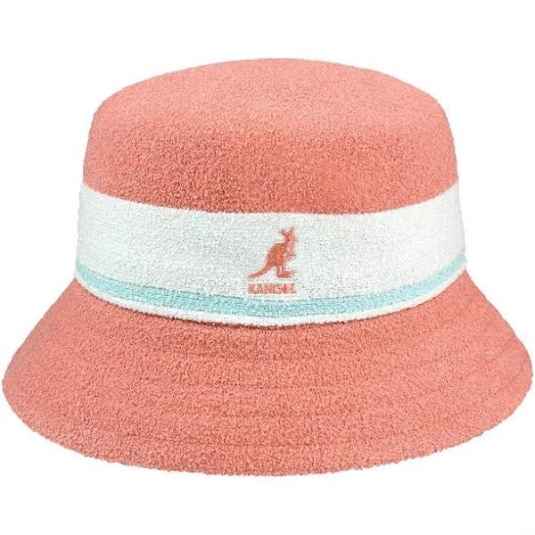 Kangol Bermuda Stripe Bucket Hat - Peach Pink - M - Unisex