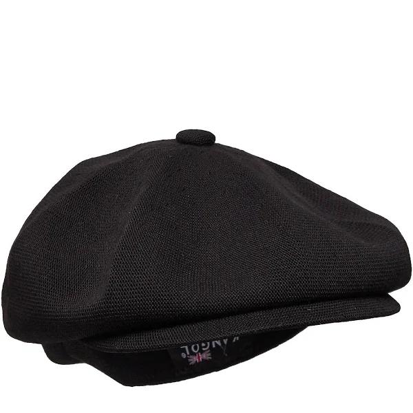 Kangol - Black flatcap Cap - Bamboo Hawker Black Flat Cap @ Hatstore
