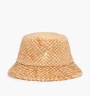 Kangol Faux Fur Bucket Hat - Tan Check - M - Unisex