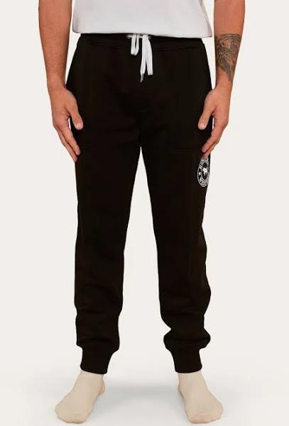 Kansas Mens Trackpants - Black/White L / Black / White