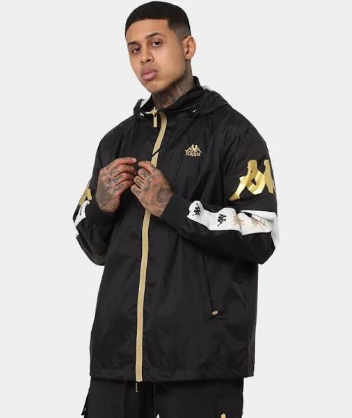 Kappa 222 Banda Dinos Jacket Black/Grey Vapor - Size M