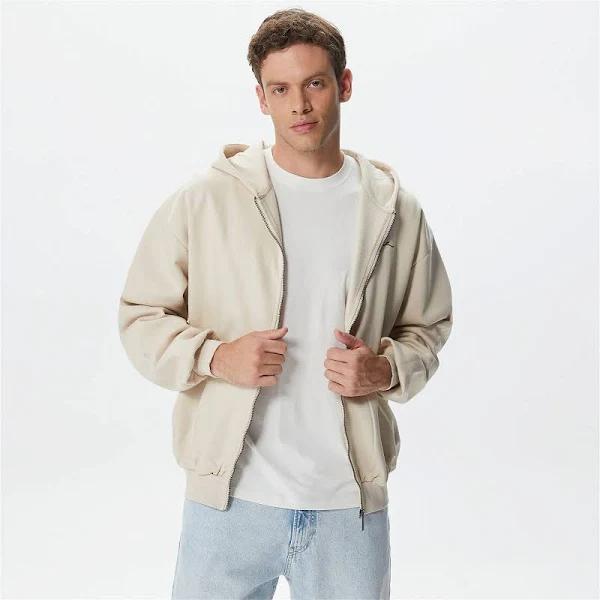 Karl Kani Small Signature Essential Zip Through Hoodie in Light beige-Neutral