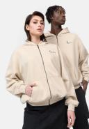 Karl Kani Small Signature Essential Zip Through Hoodie in Light beige-Neutral
