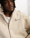 Karl Kani Small Signature Essential Zip Through Hoodie in Light beige-Neutral