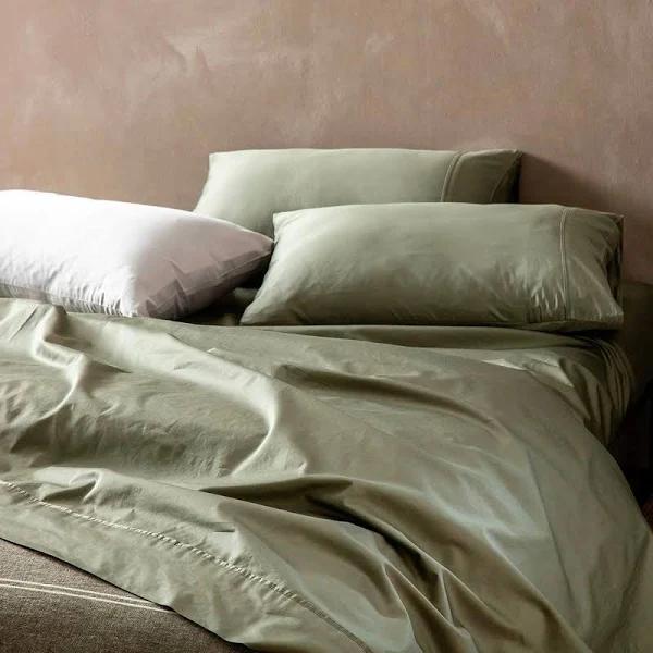 KAS Olive Cotton Sheet Set | Bedding Online | Hali Home Brisbane Homewares Queen