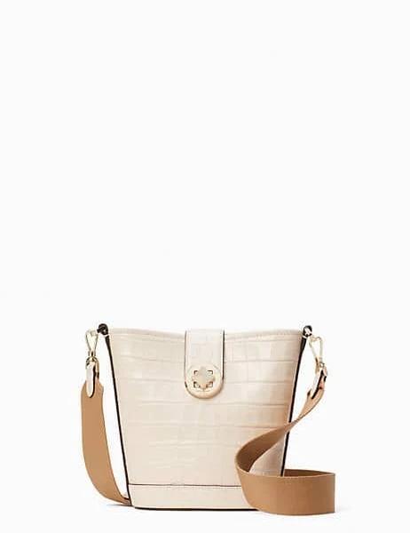Kate Spade Audrey Croco Embossed Leather Mini Bucket Bag Bare One Size