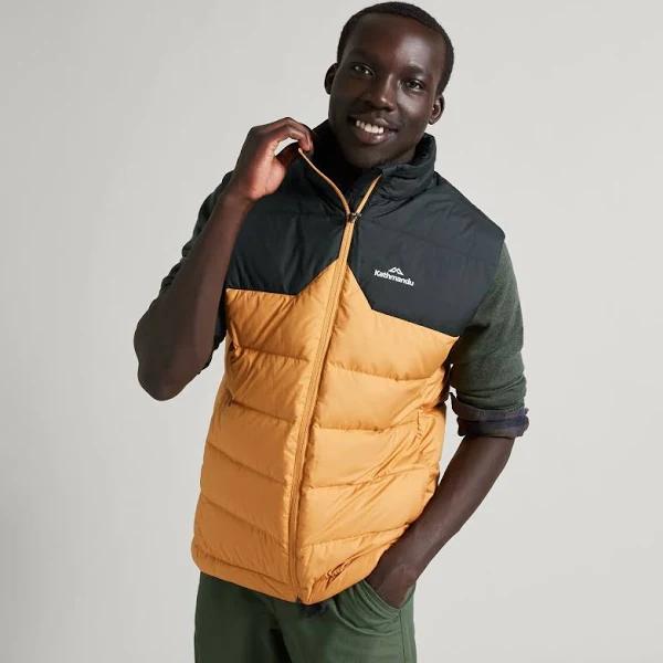 Kathmandu Epiq Men's 600 Fill Down Vest | Yellow/Black Puffer Vest - XS