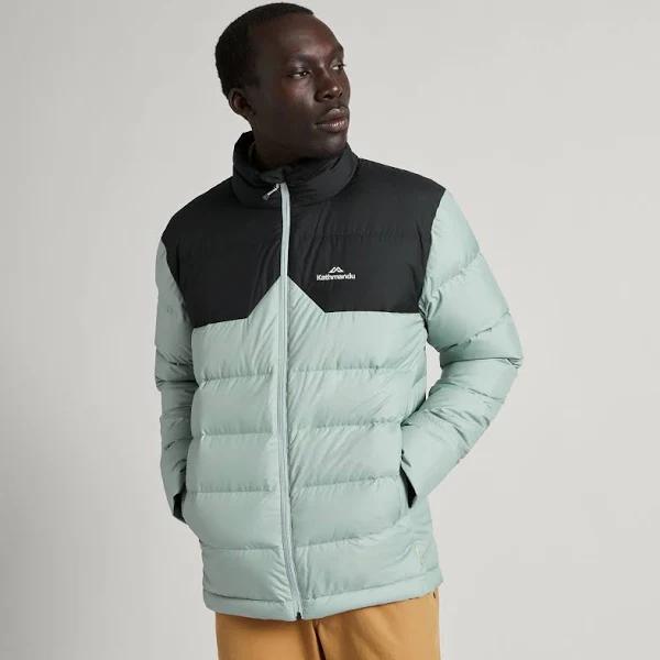Kathmandu Epiq Men's 600 Fill Hooded Down Jacket | Green/Black Puffer Jacket - M