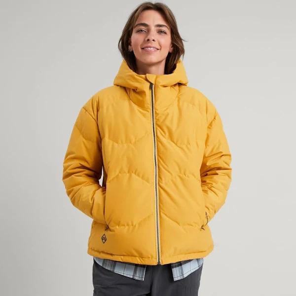 Kathmandu Frisco x Women's Hooded Down Jacket | Mustard Yellow Puffer Jacket - 6