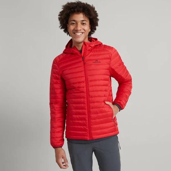 Kathmandu Heli Men's 600 Fill Hooded Lightweight Down Jacket | Red Puffer Jacket - XXXL