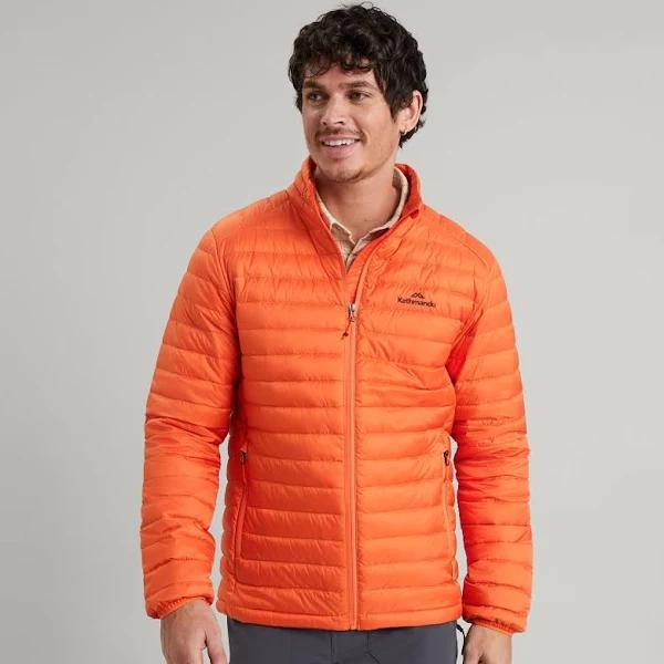 Kathmandu Heli Men's 600 Fill Lightweight Down Jacket | Orange Puffer Jacket - M