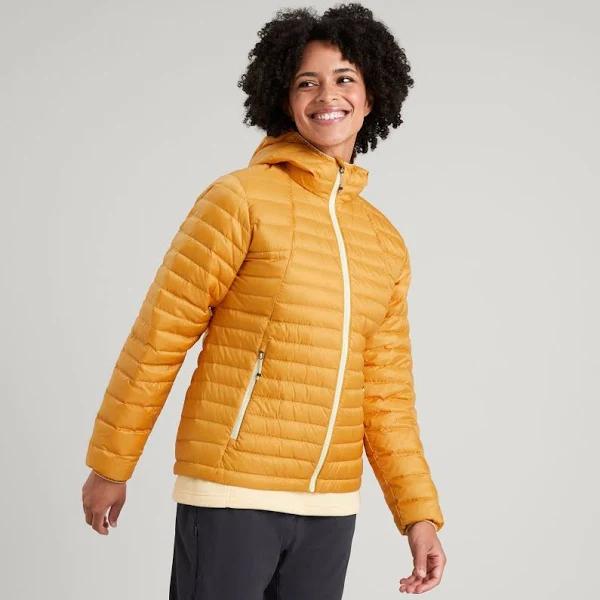 Kathmandu Heli R Women's Hooded Down Jacket | Mustard Yellow Puffer Jacket - XS