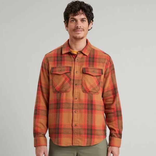 Kathmandu Huntly Men's Long Sleeve Shirt | Brown/Orange - XS