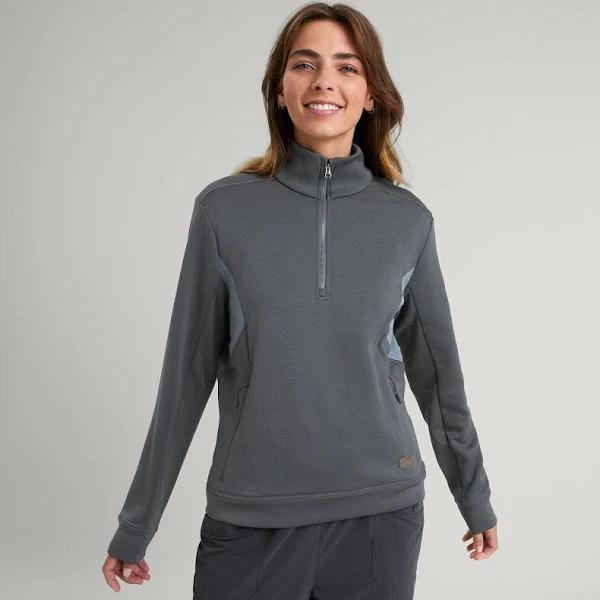 Kathmandu Ohoka Women's Fleece Pullover | Grey/Light Blue - XXS