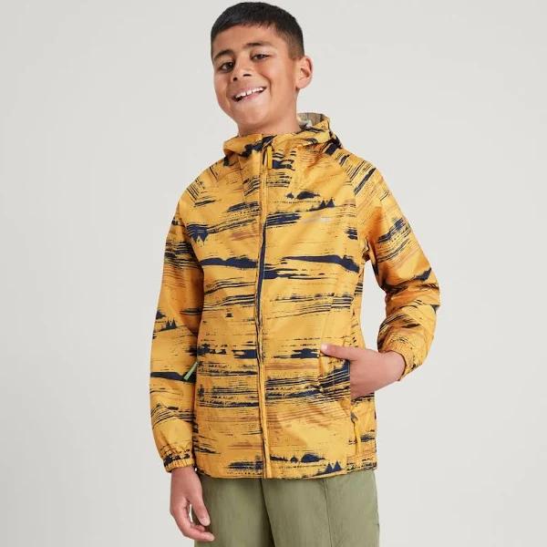 Kathmandu Pocket-it Two Layer Youth Rain Jacket | Yellow - 14Yrs