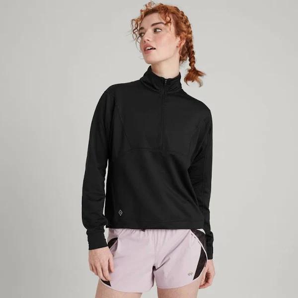 Kathmandu WELL.DER.NESS Play Women's Quarter Zip Pullover | Black - XXS