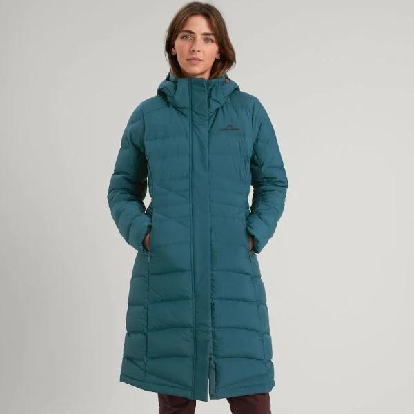 Kathmandu Winterburn Women's 600 Fill Longline Down Coat | Green Puffer Jacket - 18