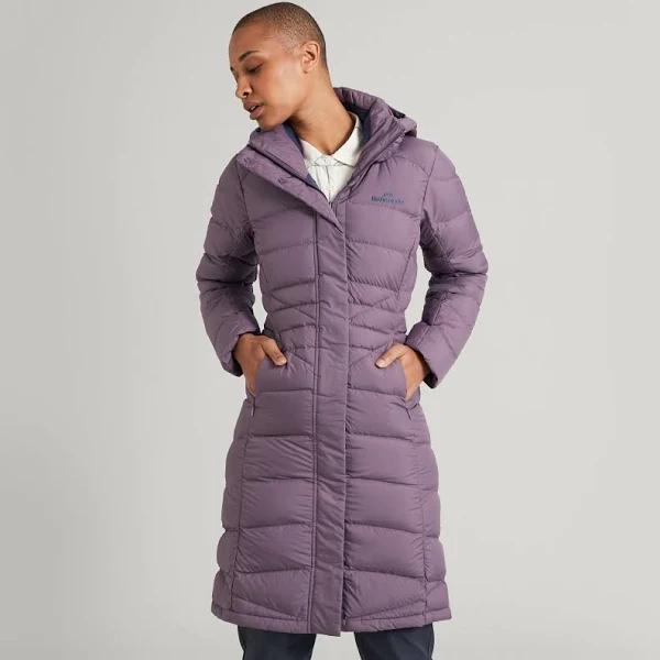 Kathmandu Winterburn Women's 600 Fill Longline Down Coat | Purple Puffer Jacket - 14