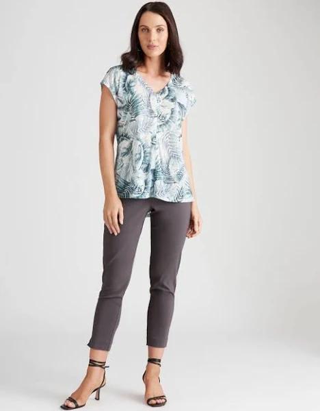 Katies 7/8 Classic Pants Charcoal - 8 - AfterPay & Klarna Available