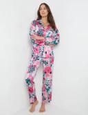 Katies Button Front Satin PJ Set - Eofy Sale