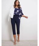 Katies Crop Classic Pants - Navy - Womens Trousers - Size 12 - Ezibuy