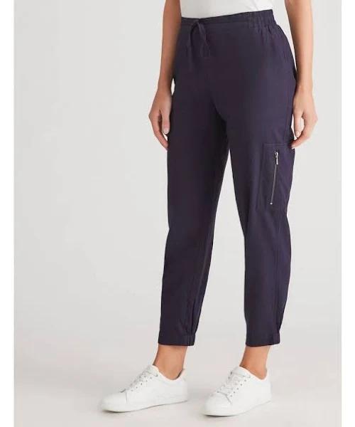 Katies Linen Blend Elastic Hem Pants