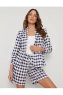 Katies Long Sleeve Check Blazer