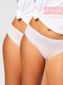 Kayser 2 Pack Pure Cotton High Cut Brief, 12 / 2pack-Nude