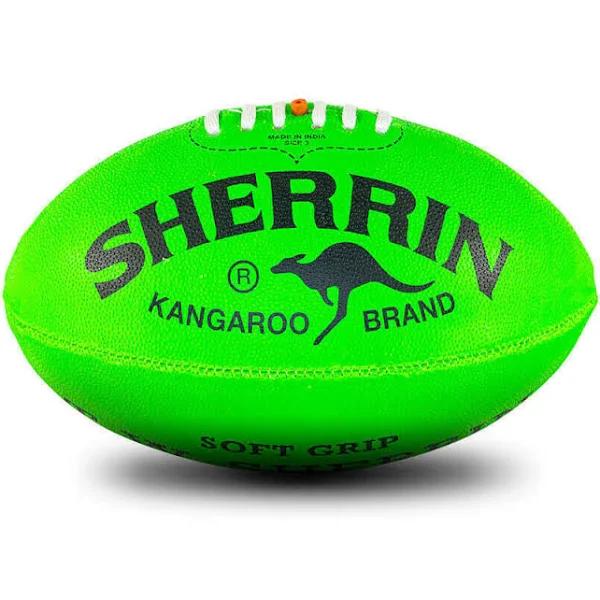 KB Soft Grip AFL Football Rubber Sherrin Ball in Green - Size 3