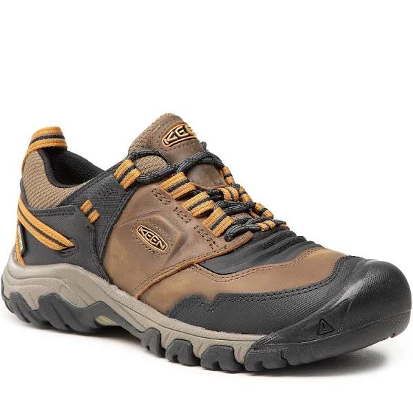 Keen Ridge Flex Mens Waterproof Hiking Shoes - Bison Golden Brown - 12