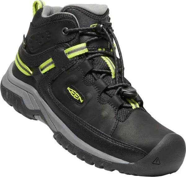 Keen Targhee Mid Kids Waterproof Hiking Boots - black/steel Grey - 7