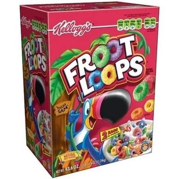 Kellogg's Froot Loops Cereal 43.6 Total Ounce Two Bag Value Box