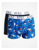 Kenji Fashion Fast Dry Trunks Wide Open 2 Pack in Blue S