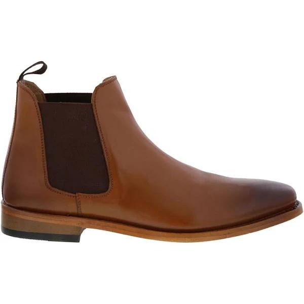 Kensington Ted Mens Leather Chelsea Boots Tan UK 8