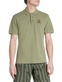 KENZO 'Boke Flower Crest' Embroidered Polo Shirt Sage Green Mens - Size XXXL