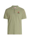 KENZO 'Boke Flower Crest' Embroidered Polo Shirt Sage Green Mens - Size XXXL