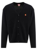 KENZO 'Boke Flower Crest' Embroidered Woollen Cardigan Black Mens - Size M