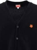 KENZO 'Boke Flower Crest' Embroidered Woollen Cardigan Black Mens - Size M