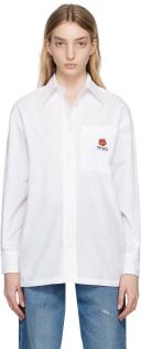 KENZO 'Boke Flower' Crest Oversized Shirt White Womens - Size 40