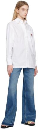 KENZO 'Boke Flower' Crest Oversized Shirt White Womens - Size 40