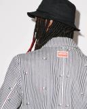 KENZO Embroidered Striped Denim Jacket - XL