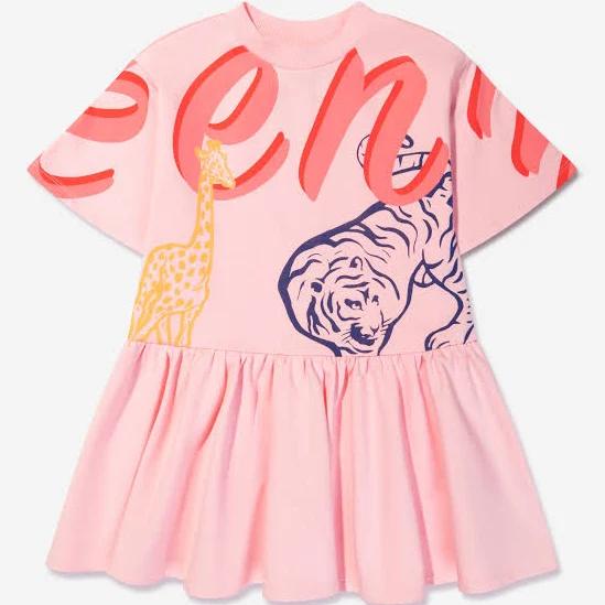 Kenzo Kids-girls Pink Logo Dress