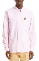 KENZO Men's Logo Crest Button Down Oxford Shirt in Rose, Size Large | END. Clothing