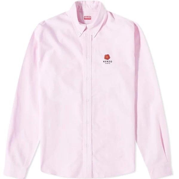 KENZO Men's Logo Crest Button Down Oxford Shirt in Rose, Size X-Large | END. Clothing